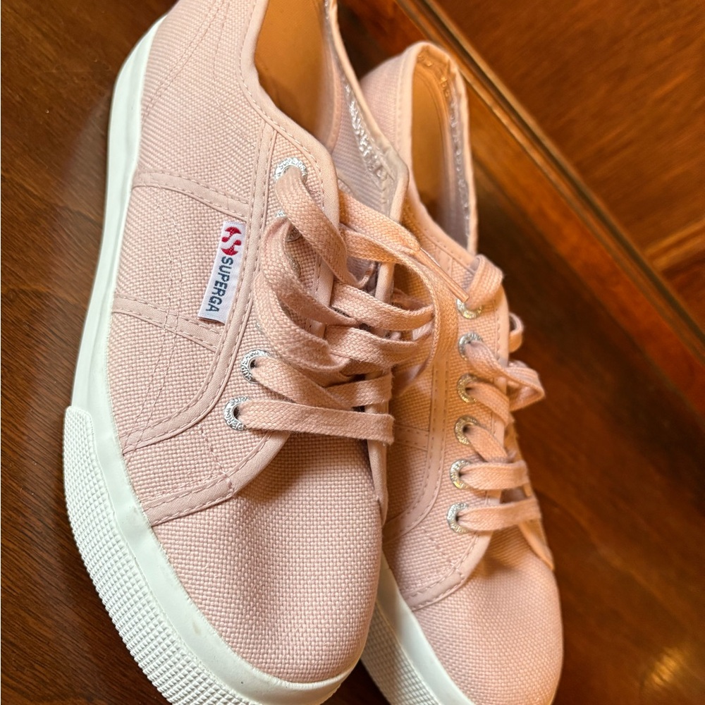 Superga Pink Canvas Sneakers, like new